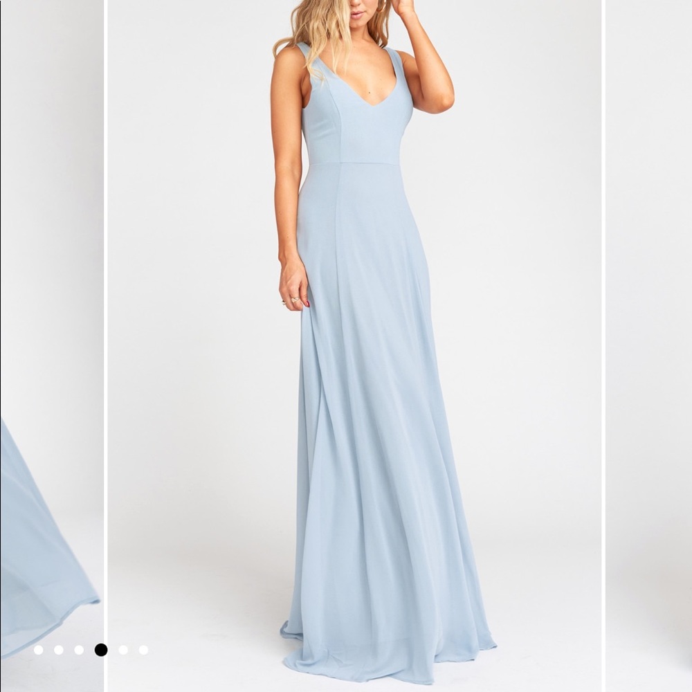 Show Me Your Mumu Jenn Maxi Dress Steel Blue